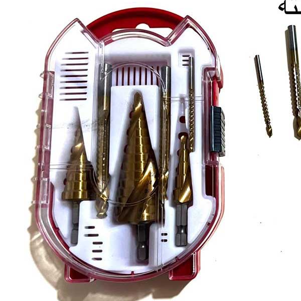 Set of pine drill and conical drill ست مته کاجی و مته مخروطی