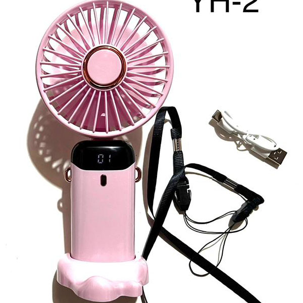 Mini handheld fan with rechargeable stand مینی پنکه دستی پایه دار شارژی