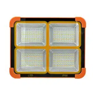 پروژکتور سیار شارژی خورشیدی IP66 با چهار چیپ SMD، نور مهتابی، بدنه ABS مقاوم و ضد آب